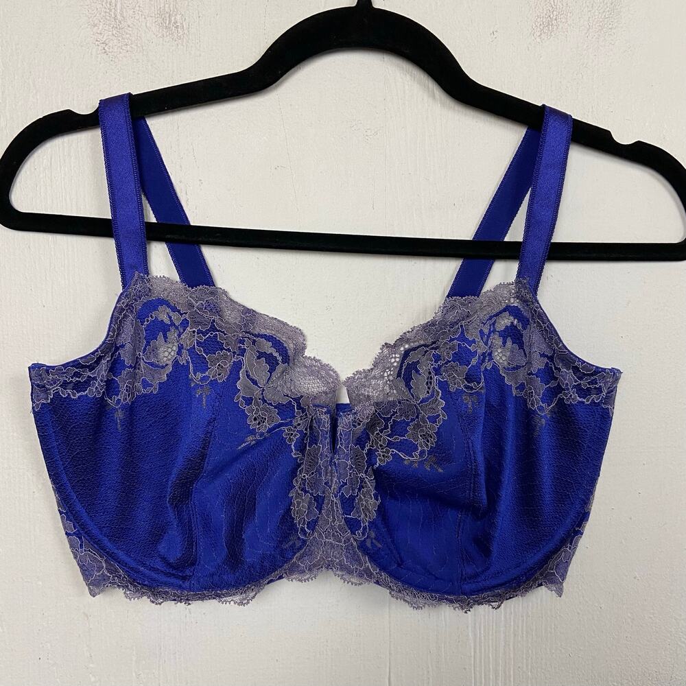 Wacoal Lace Affair Blue Underwire Unlined Bra 851256 36G